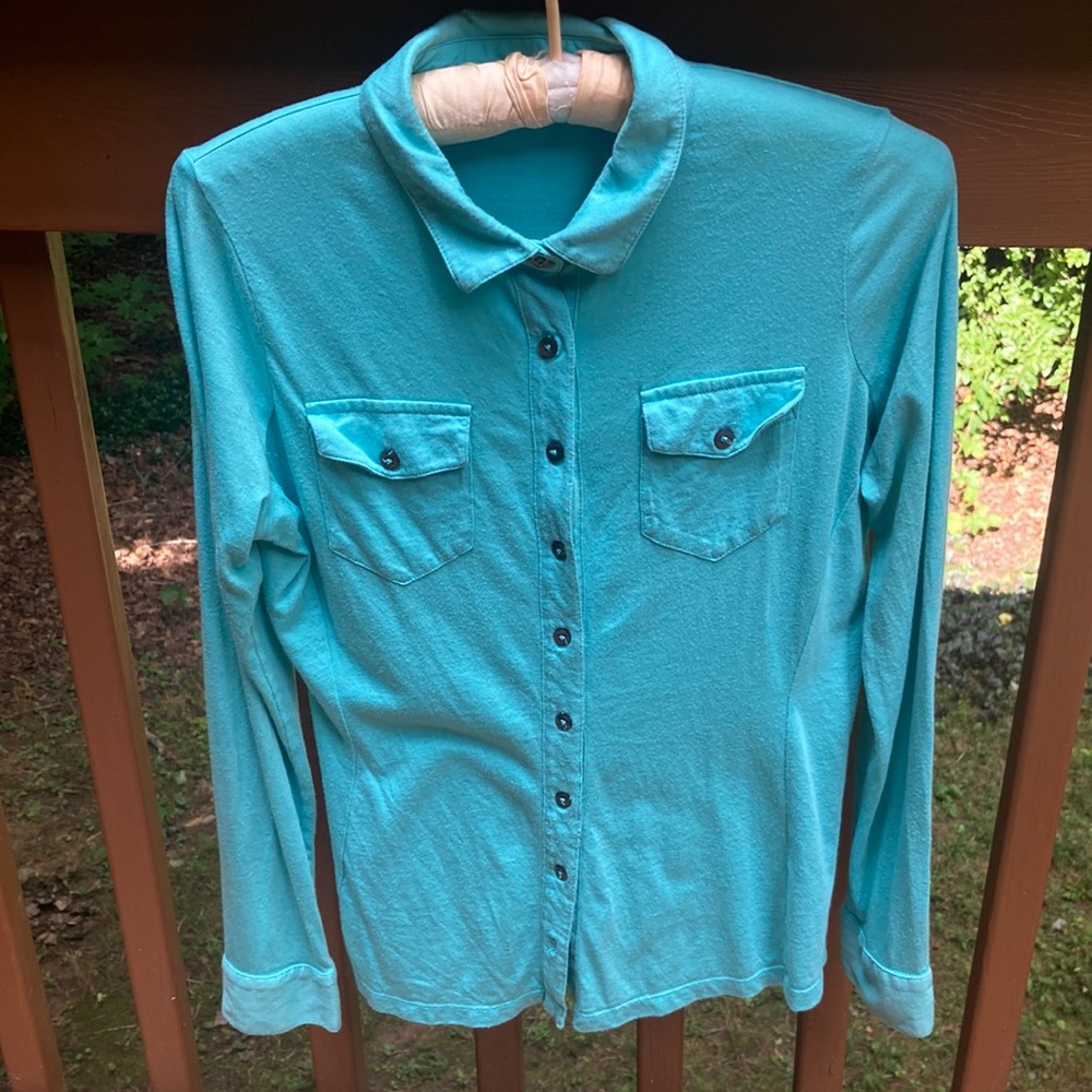 Boden aqua knit blouse